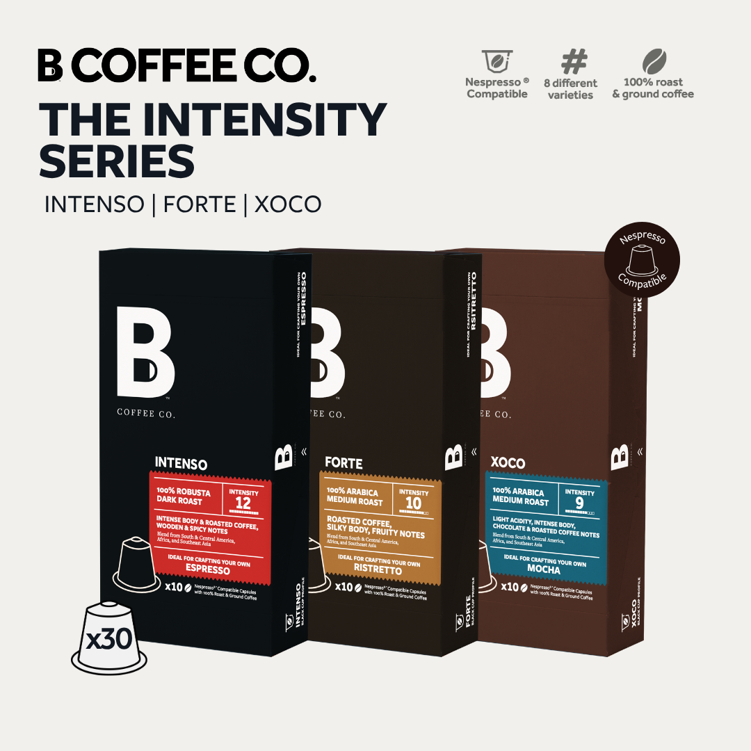 
                  
                    B Coffee Co. The Intensity Series, Pack of 3 - Intenso, Forte, Xoco
                  
                