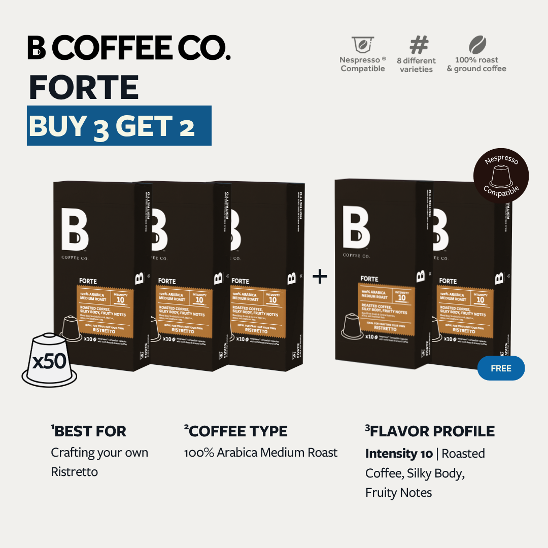 
                  
                    B Coffee Co. Forte Ristretto Nespresso Compatible Coffee Capsules 10 Pods per Pack
                  
                