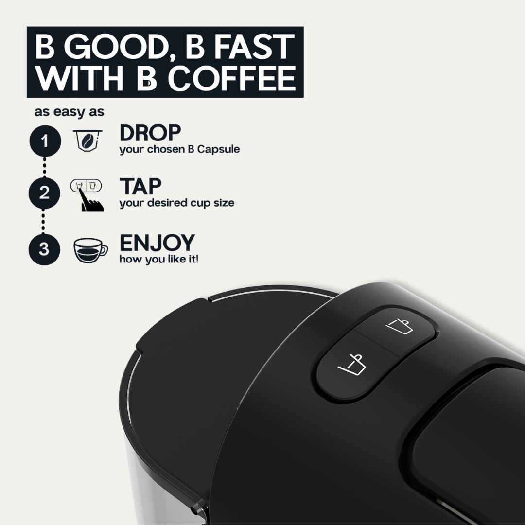 
                  
                    B Coffee Co. Freshman Core Black Starter Kit, Nespresso Compatible Coffee Capsule Machine with Milk Frother
                  
                