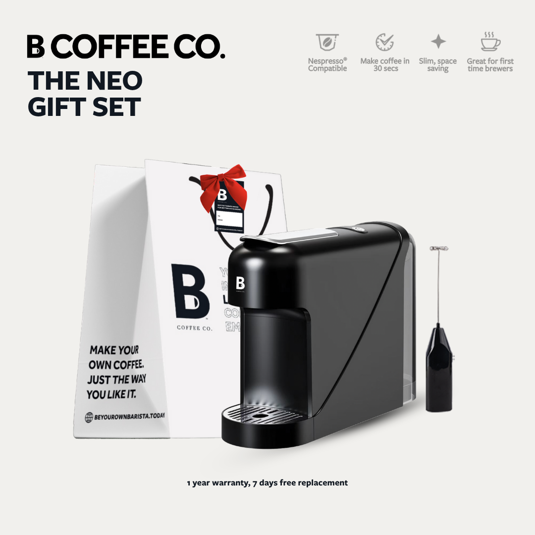 
                  
                    B Coffee Co. Neo Gift Set, Nespresso Compatible Coffee Capsule Machine with Milk Frother
                  
                