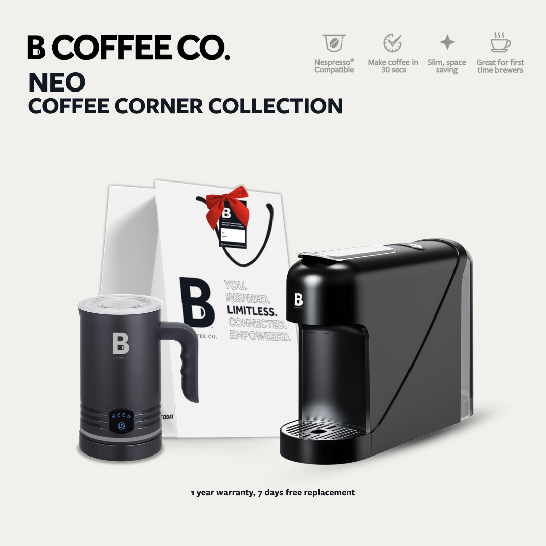 
                  
                    B Coffee Co. Neo Coffee Corner Collection, Nespresso Compatible Coffee Machine with Varsity Frother
                  
                