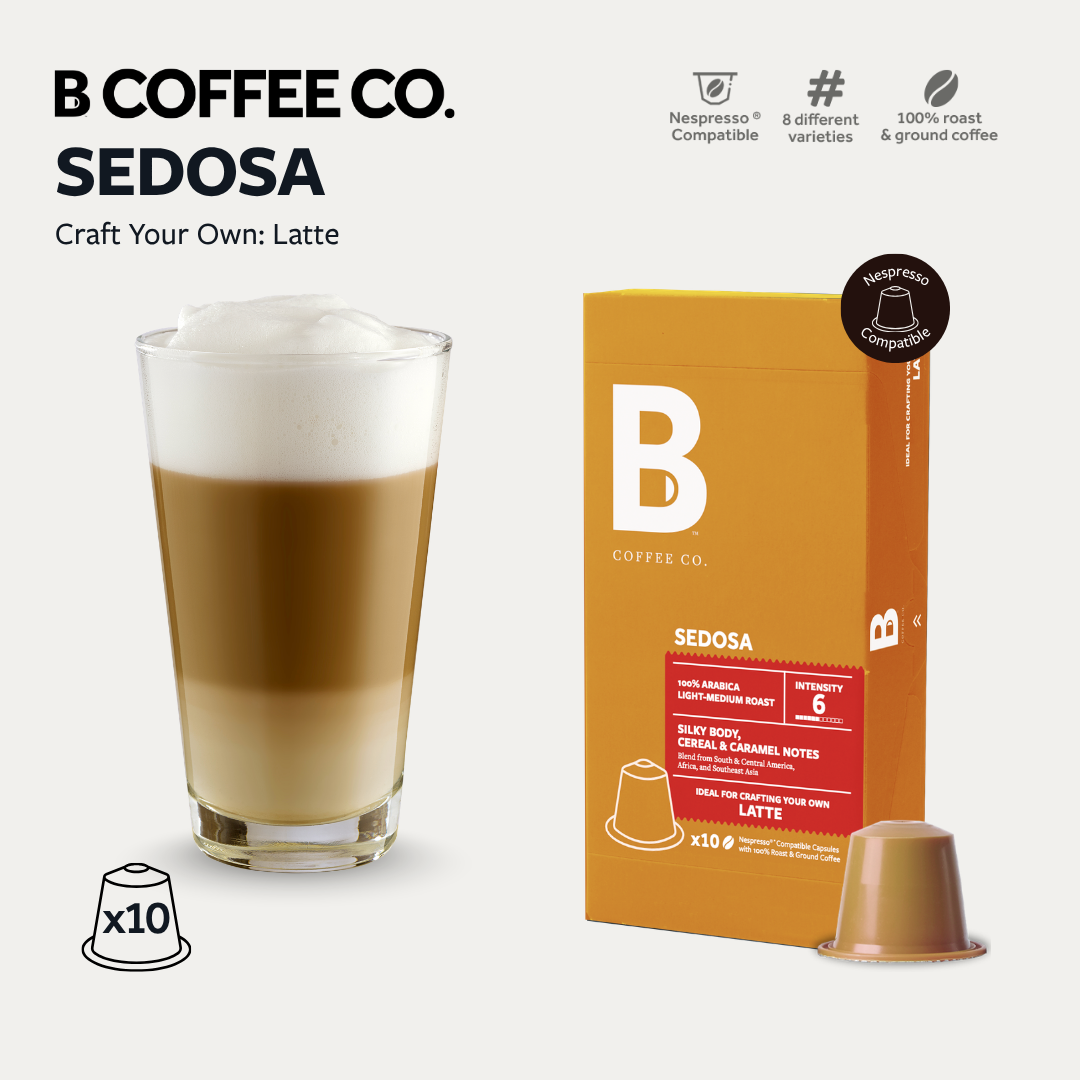 
                  
                    B Coffee Co. Sedosa Latte Nespresso Compatible Coffee Capsules 10 Pods per Pack
                  
                