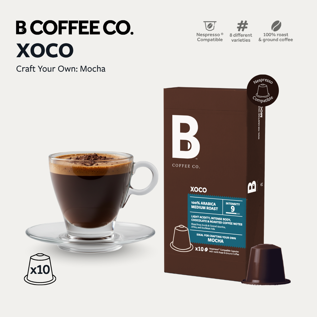
                  
                    B Coffee Co. Xoco Mocha Nespresso Compatible Coffee Capsules 10 Pods per Pack
                  
                